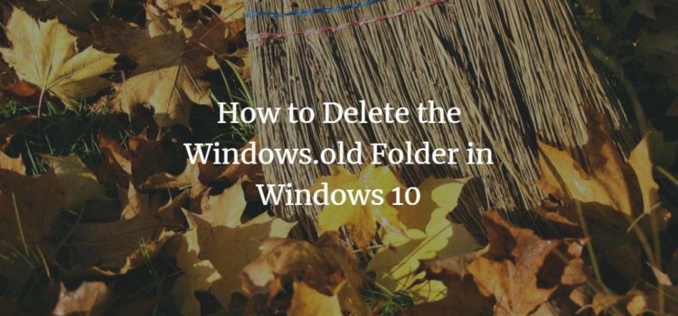 How to Delete the Windows.old Folder in Windows 10 How to Delete the Windows.old Folder in Windows 10