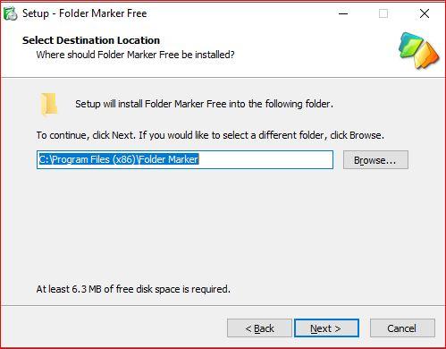 Choose install folder