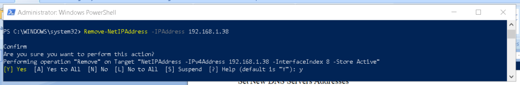 Remove IP address using PowerShell