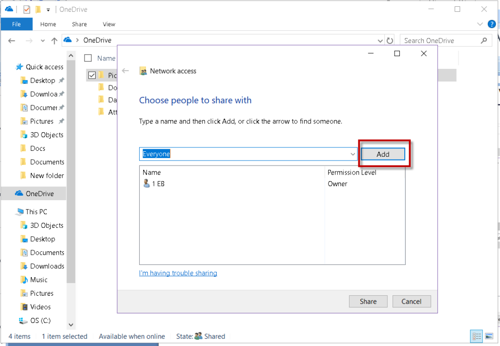 How to share files and folders with OneDrive