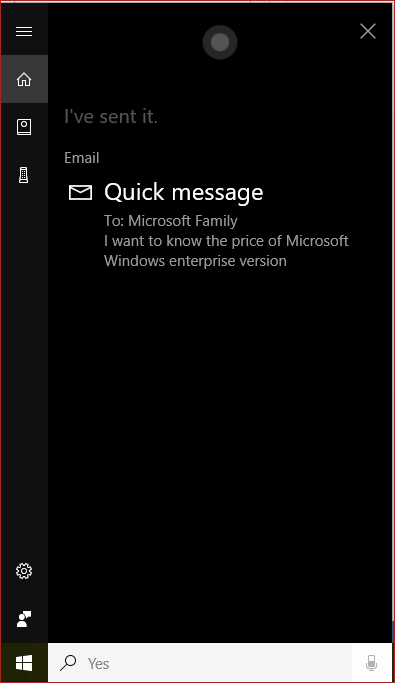 Send Message using Cortana
