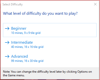 Difficulty level