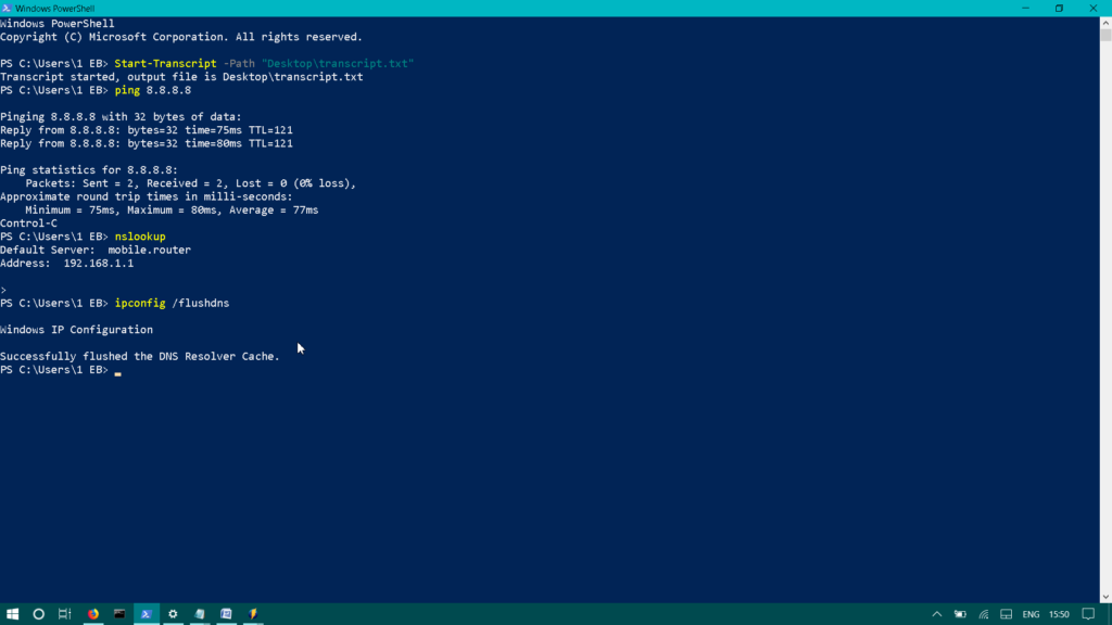 PowerShell start transcript