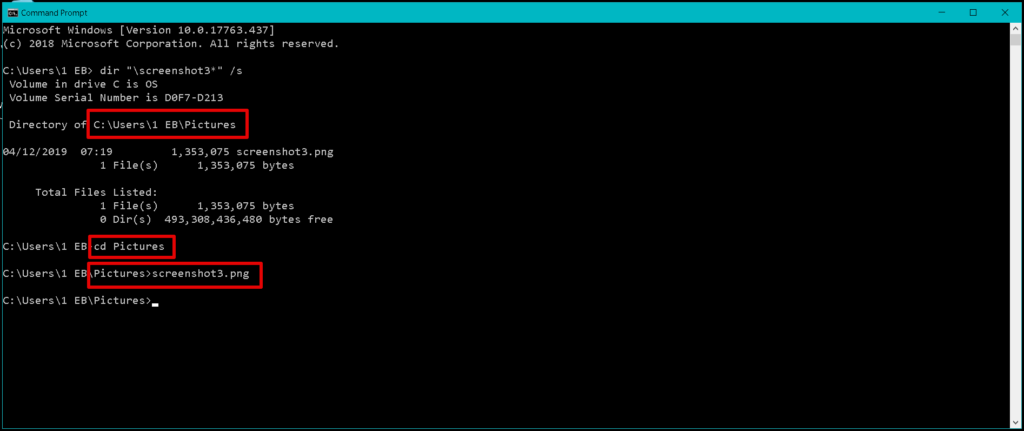 Using Windows Command prompt to open a file
