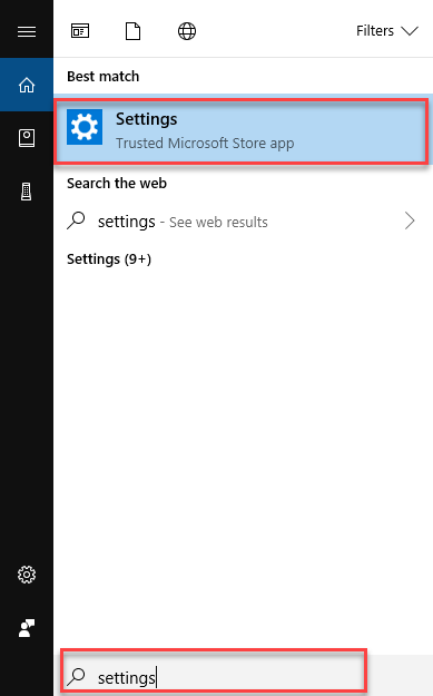 Microsoft store settings