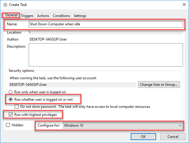 Windows Idle shutdown