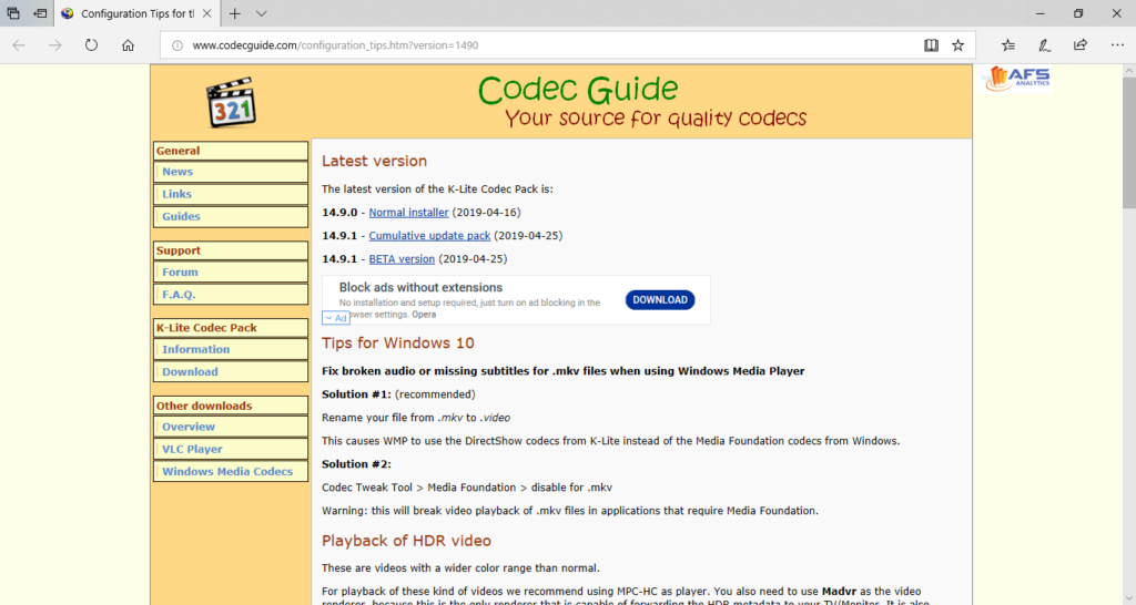 How to Install Video and Audio Codecs on Windows 10