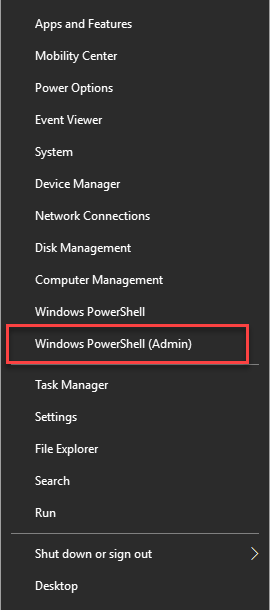 Open PowerShell with administrative permissions