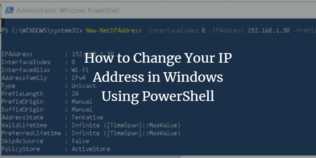 set ip address powershell