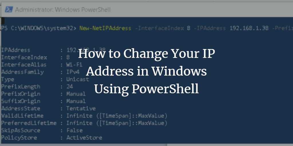 change ip address remotely powershell