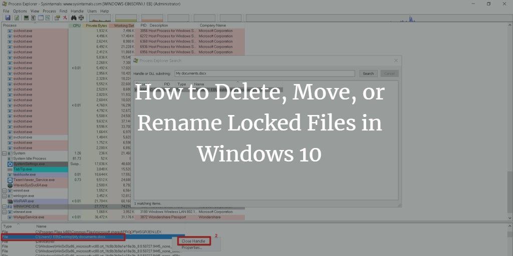 Remove locked files on Windows