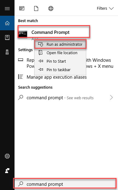 Open Windows command prompt with administrative privileges