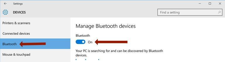 Enable Bluetooth