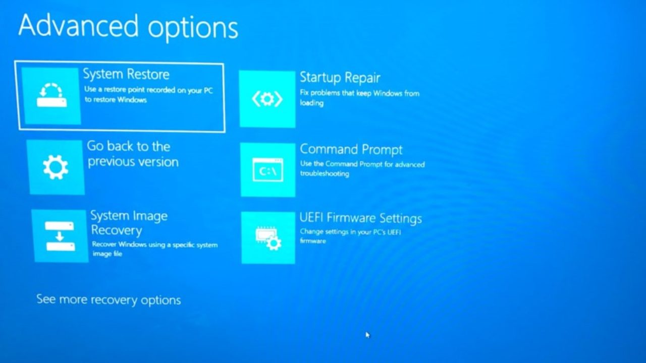 computer says restoring previous version of windows