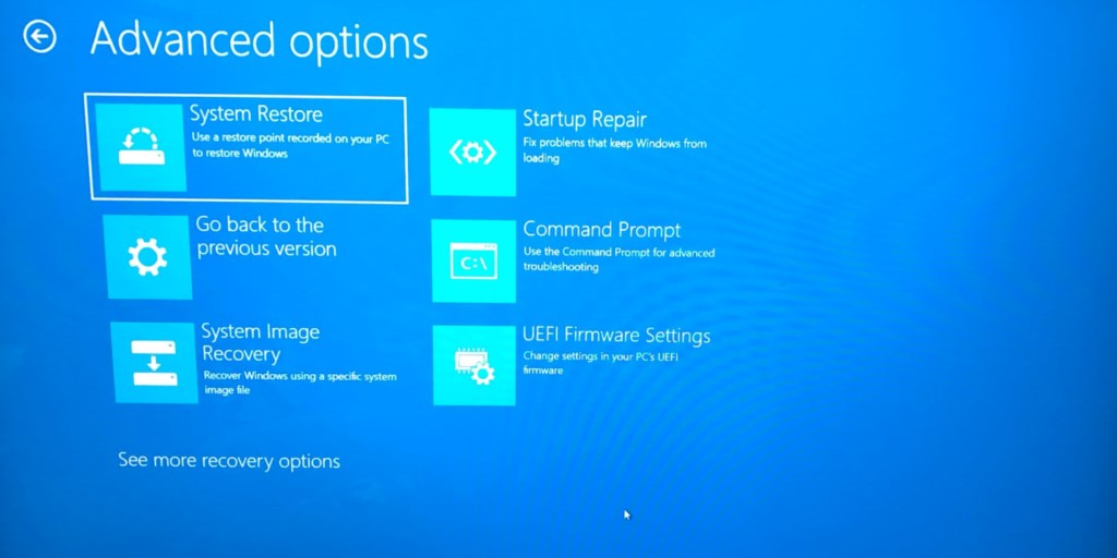 Windows 10 Advanced Boot Options