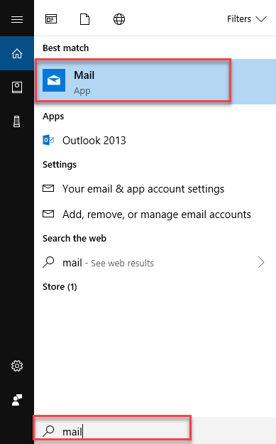 Windows 10 mail App
