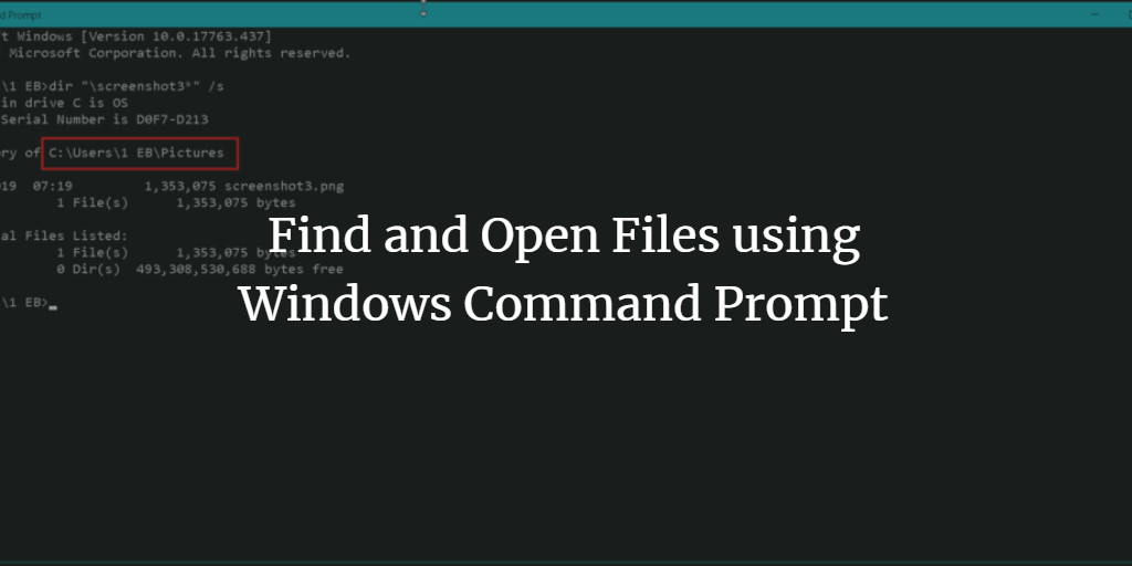 Find files on Windows using command prompt