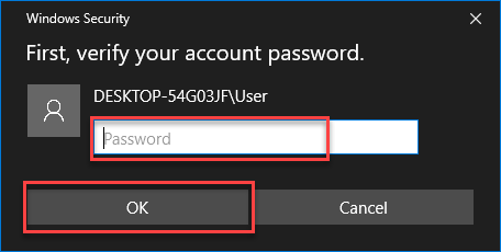 Verify account password