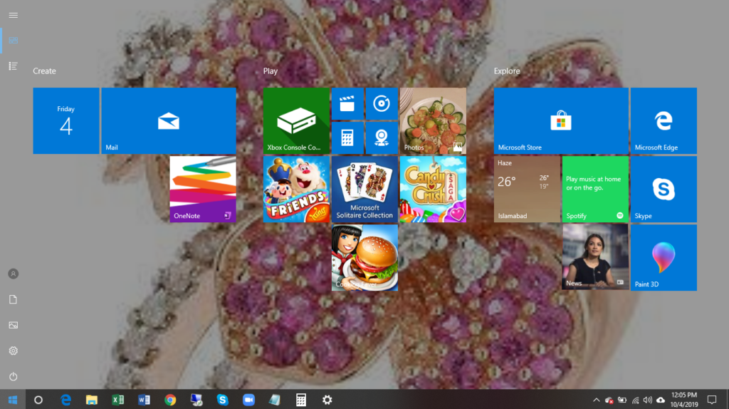 Windows 10 in full start screen mode