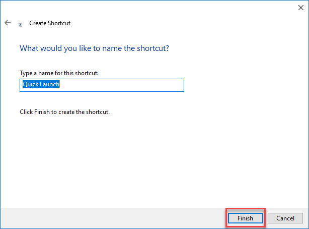 Give shortcut a name