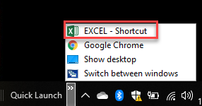 Excel shortcut