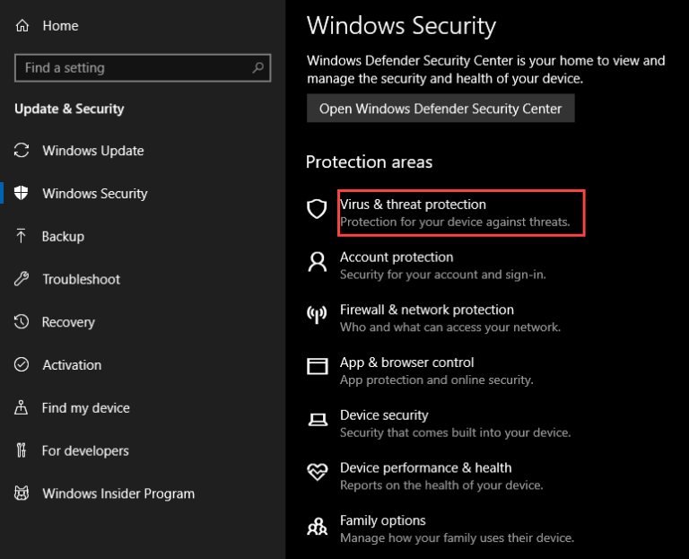 How to enable Defender Antivirus for Windows Security on Windows 10