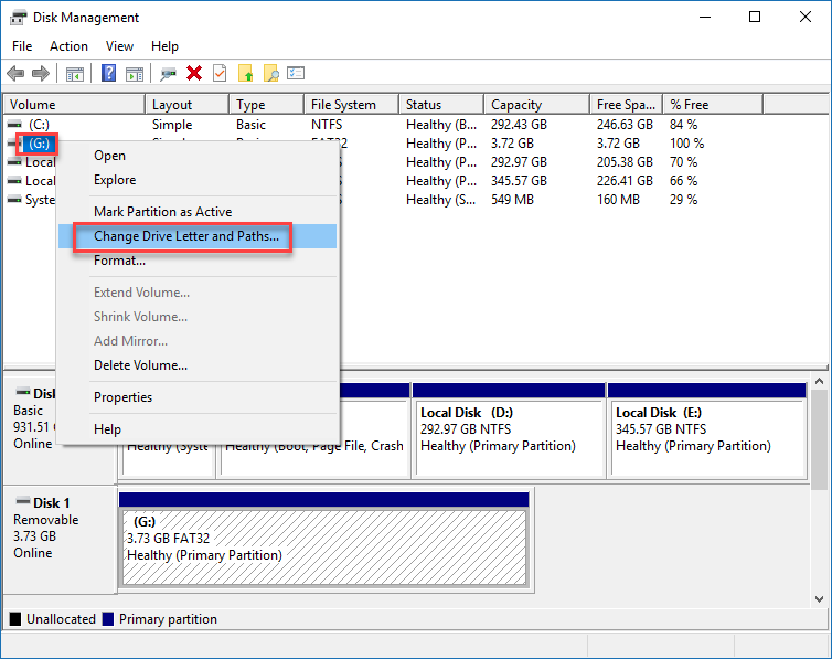how to assign a drive letter to a usb drive in windows 10