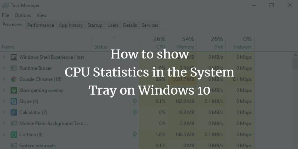 CPU Usage stats in System Tray