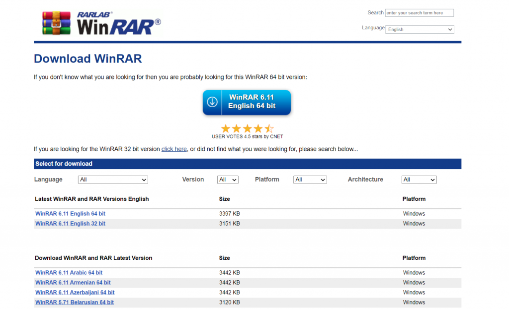 get WinRar application
