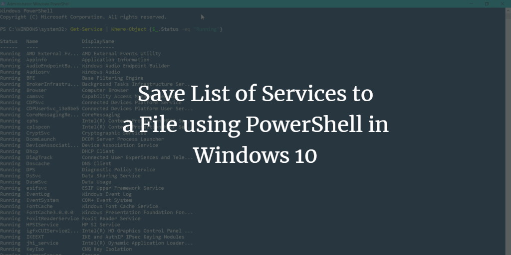 List services using PowerShell
