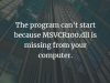 Fix “The program can’t start because MSVCR100.dll is missing from your computer.” error on Windows