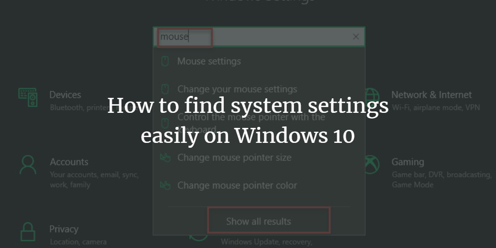 Windows System Settings