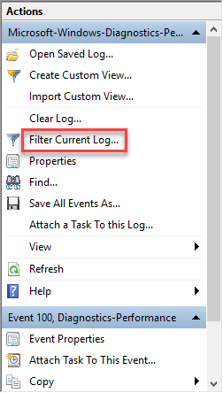 Filter current log