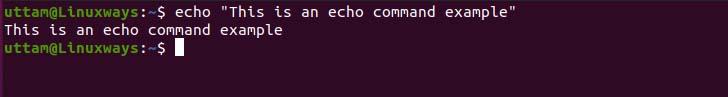 Display text using echo command
