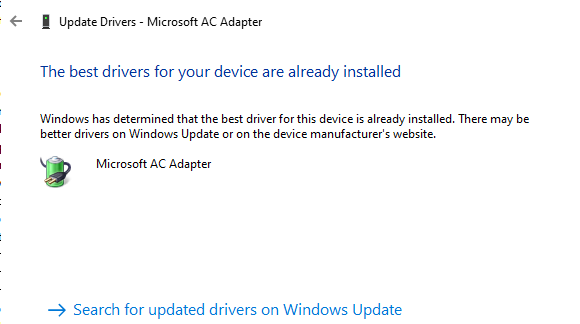 Install updated Driver, if available