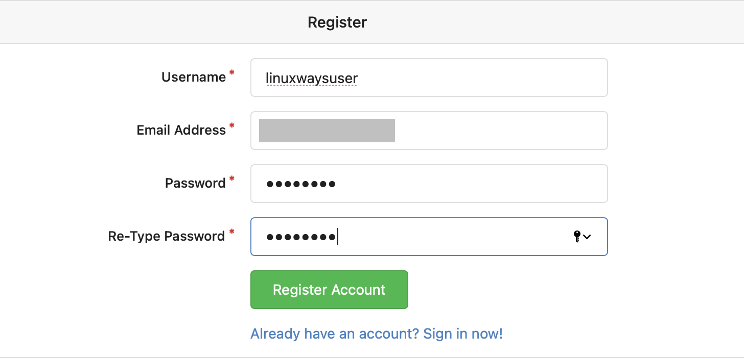 Register a new user