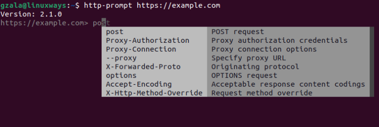 How To Install And Use The HTTP Prompt In Linux