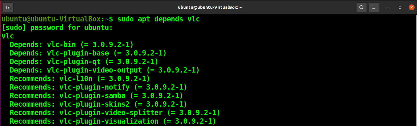 Check package dependencies using apt