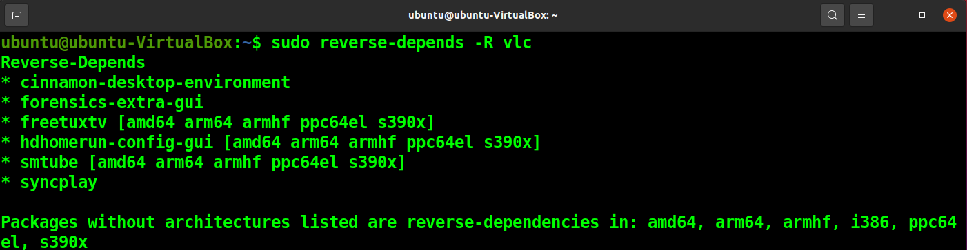 Ubuntu reverse-depends command