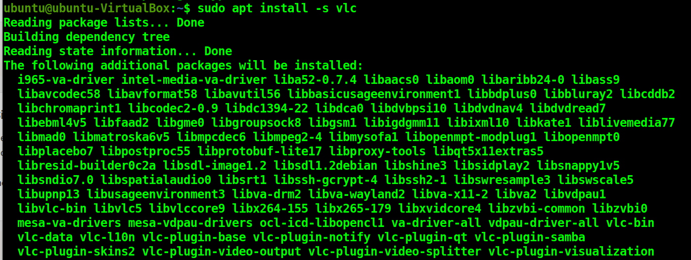 apt install -s command option