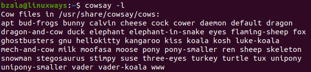 Cowsay command