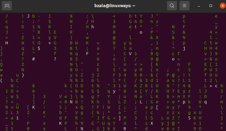 The Matrix on the Linux command Line