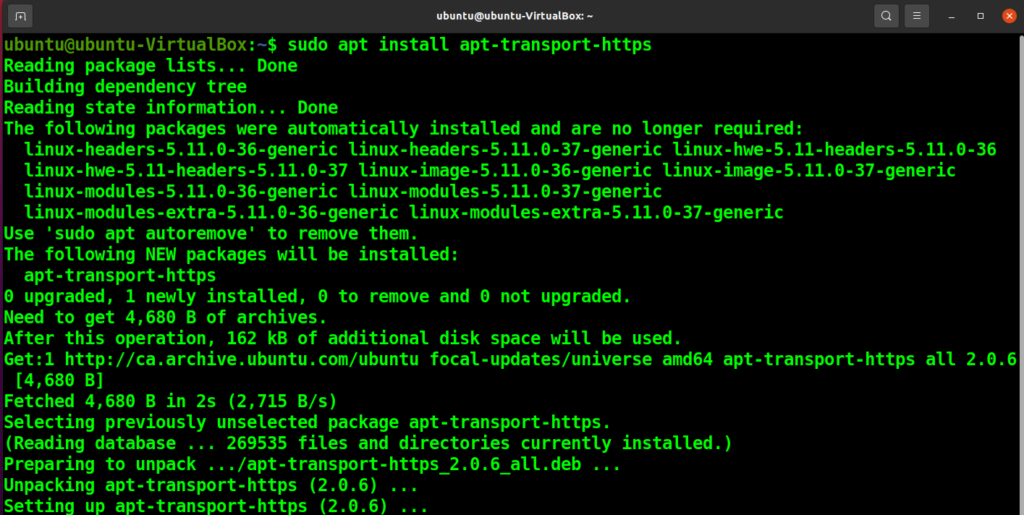 Install apt-transport-https Package