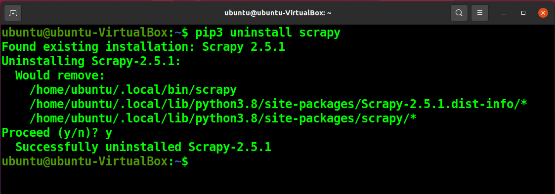 Uninstall packages using pip