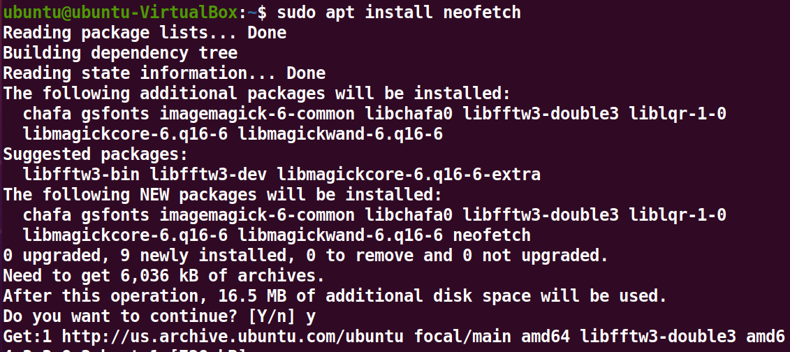 Install neofetch