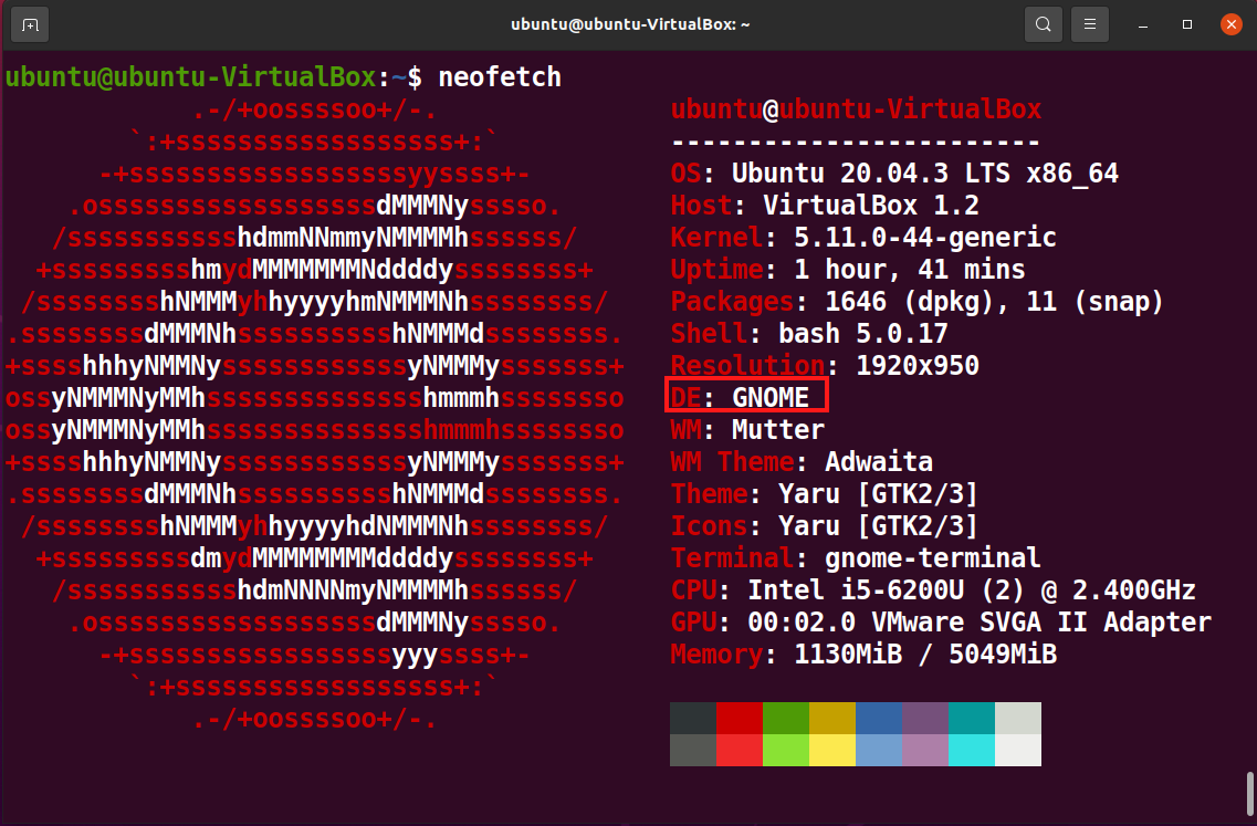 neofetch result