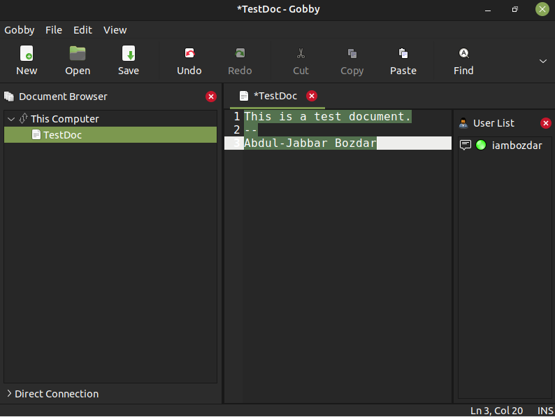Using Gobby Editor on Ubuntu